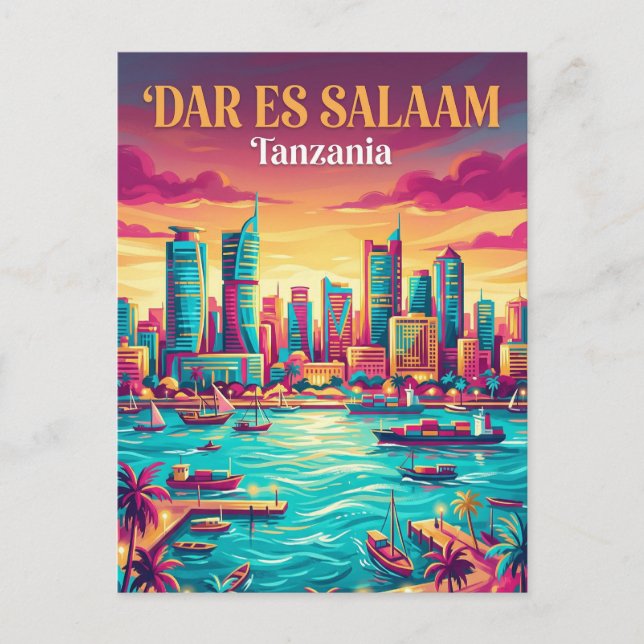 Dar es Salaam hamn Tanzania Vykort (Framsida)