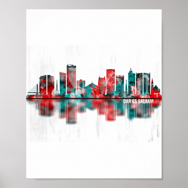 Dar es Salaam Tanzania Skyline Poster (Framsidan)