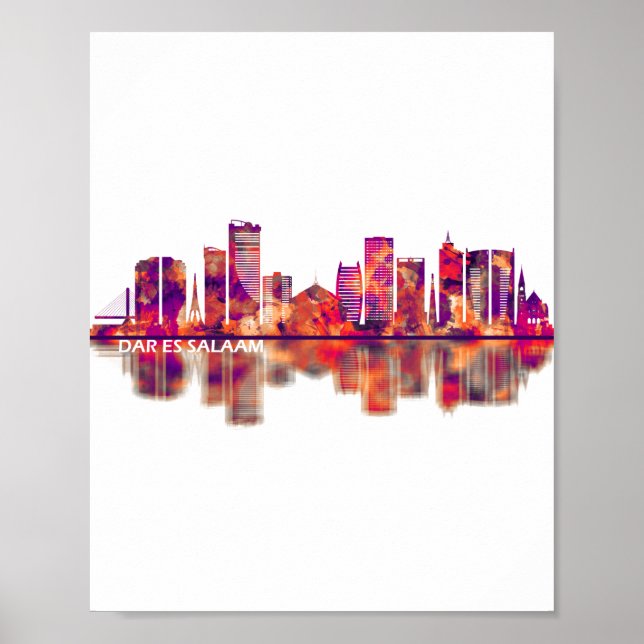 Dar es Salaam Tanzania Skyline Poster (Framsidan)