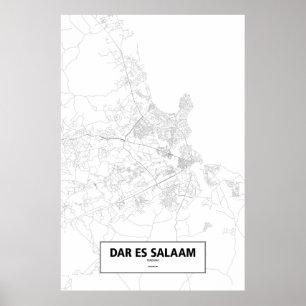 Dar es Salaam, Tanzania (svart på vitt) Poster