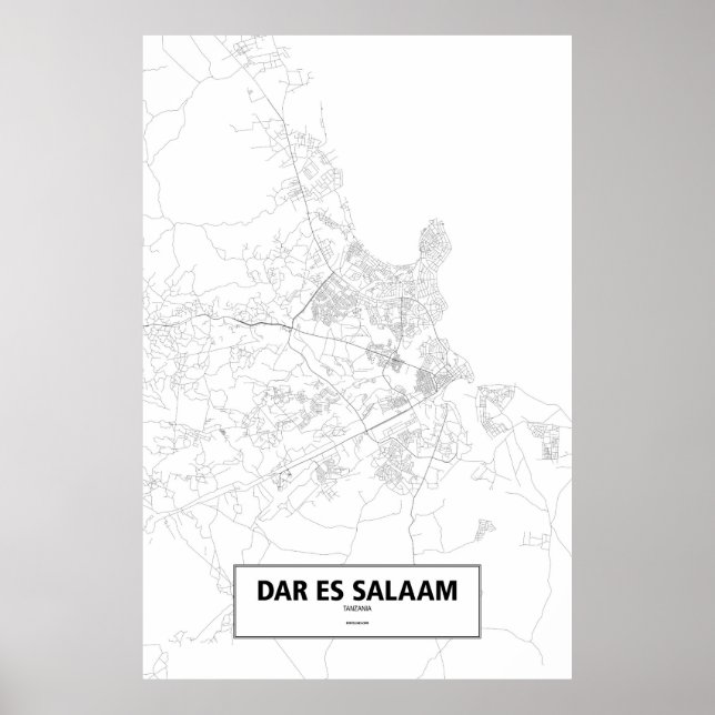 Dar es Salaam, Tanzania (svart på vitt) Poster (Framsidan)