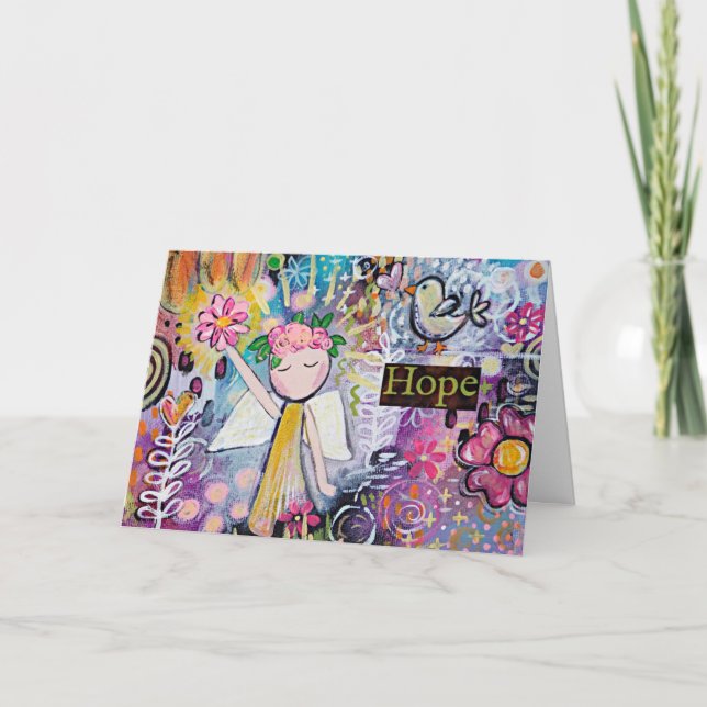 Där förhoppning växer, blommar mirakler! Kort (Framsida)