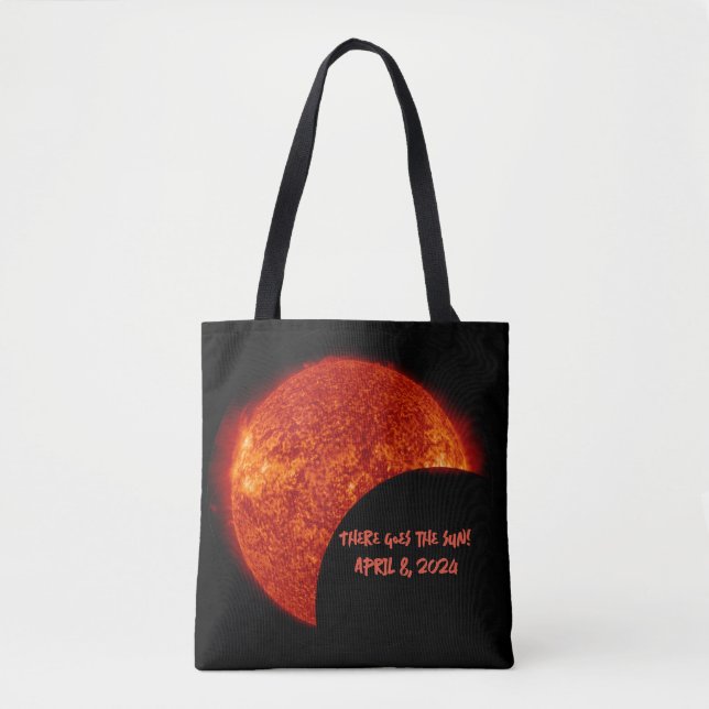 Där går Sol - Dubbla-Sida-Eclipse Tote-blocket Tygkasse (Framsida)