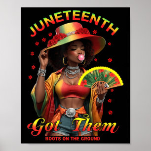 Där har fans på Juneteenth Cowgirl-stövlar på Poster
