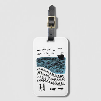 Där havet börjar | Handritad oceanbutik Bagagebricka