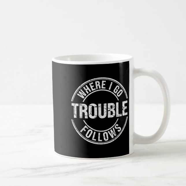 Där jag går följer problem Roliga matchande par B Kaffemugg (Höger)
