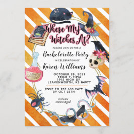 Där jag vittnar på Halloween Bachelorette Party Inbjudningar
