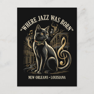 Där jazz föddes New Orleans svart katt arv Vykort