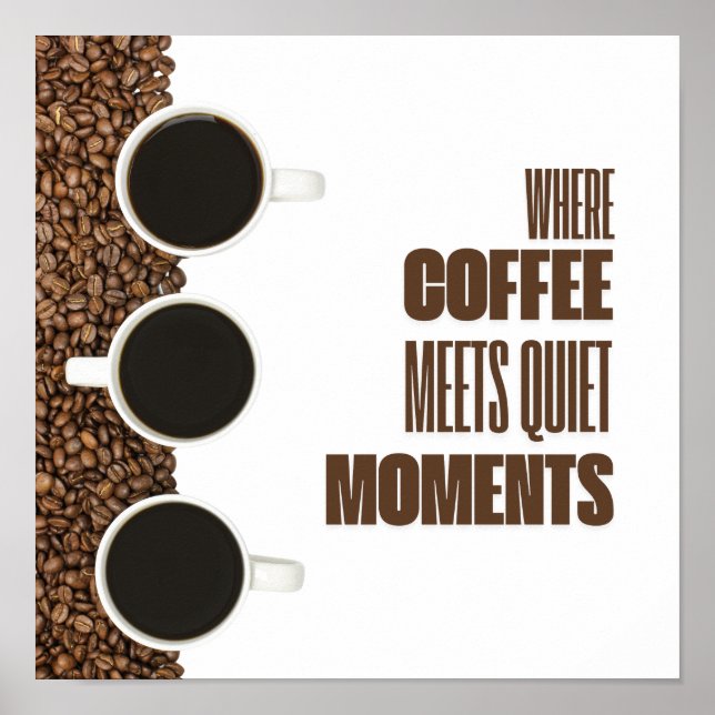 Där kaffe möter stilla ögonblick – minimalistisk c poster (Framsidan)