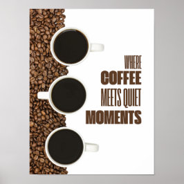 Där kaffe möter stilla ögonblick – minimalistiskt  poster