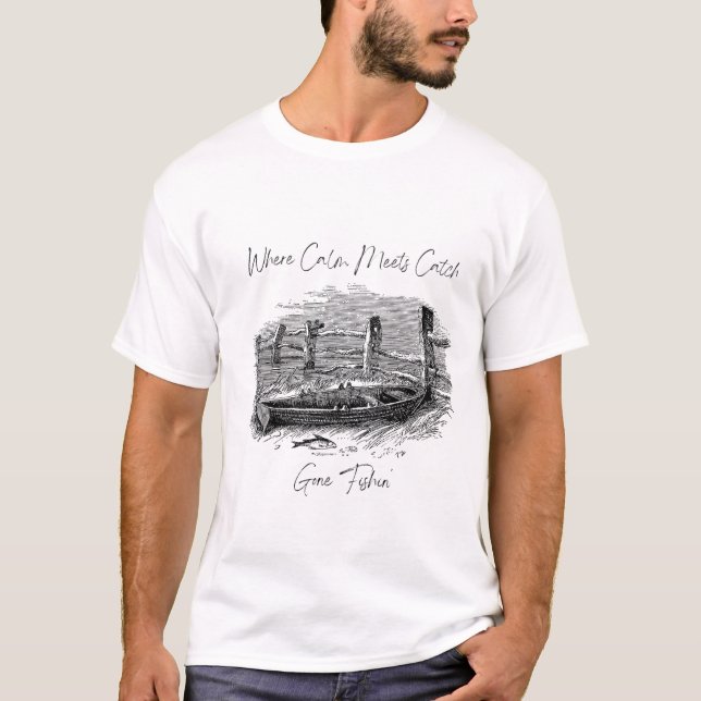 Där lugn möter fångst t shirt (Framsida)