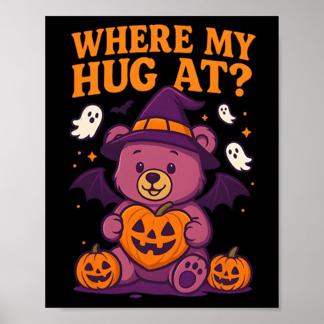 Där min hug på Cute Halloween är på spästersäsonge Poster (Framsidan)