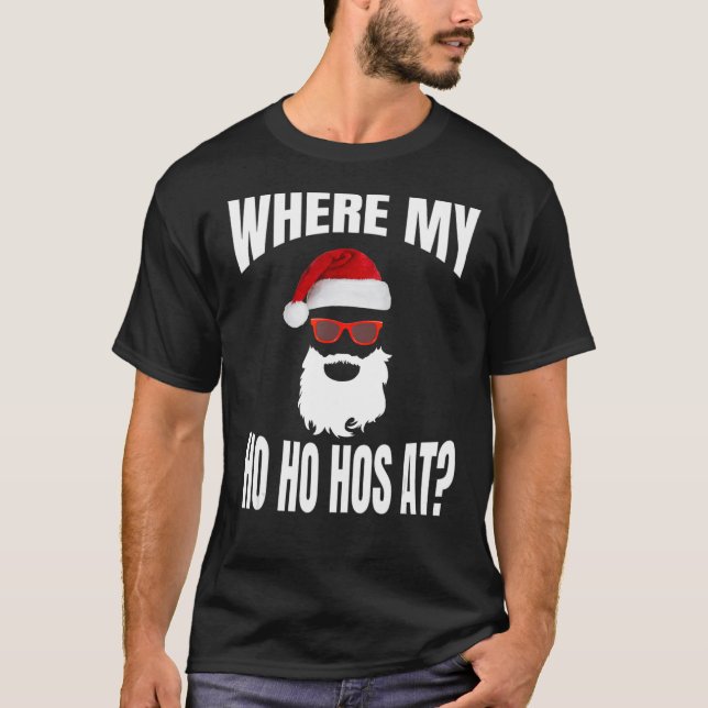 Där mitt hem på julen - Santa Ho Ho-värdhuset T Shirt (Framsida)