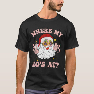 Där mitt hem vid Groovy Santa med glasögon T Shirt