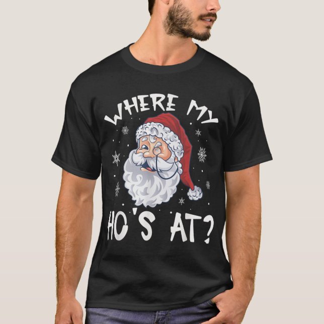 Där mitt hotell vid jul Pajamas Santa Vuxen T Shirt (Framsida)