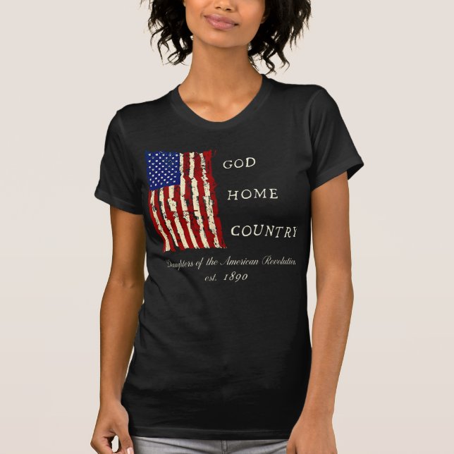 DAR Motto (den amerikanska Revolutionens döttrar) T Shirt (Framsida)