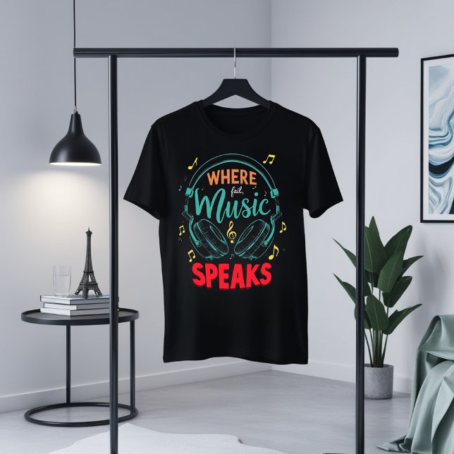 Där musik högtalare grafik teve t shirt (Skapare uppladdad)