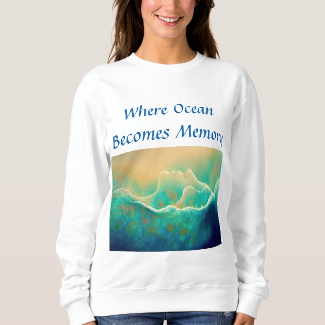 "där oceanen blir minne" - blå Grönt T Shirt (Framsida)