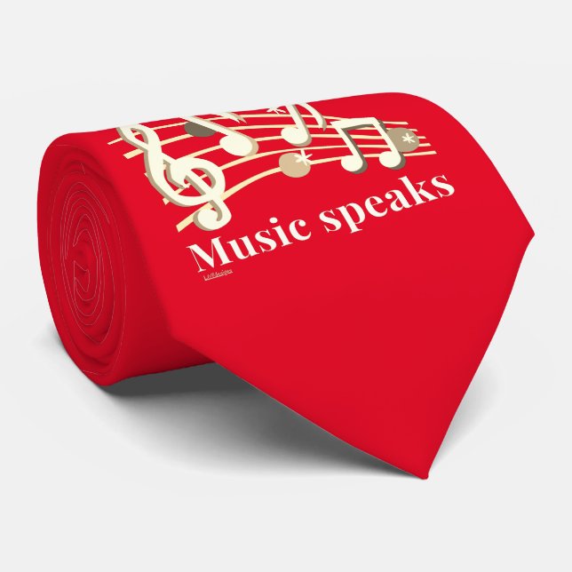 DÄR ORD MISSLYCKAS MUSIC SPEAKS-inspirerande gåva Slips (Rullad)