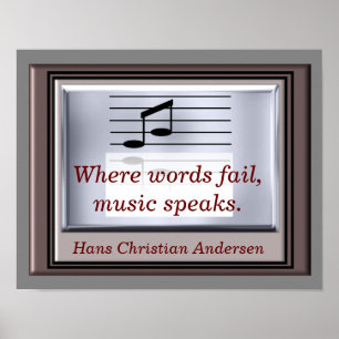 Där ord misslyckas - Musikcitat - konstutskrift Poster