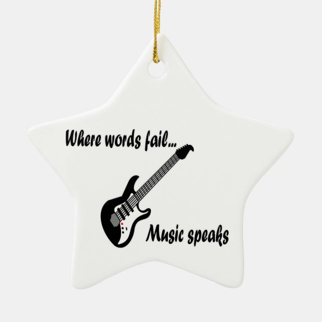 Där Ord Misslyckas, musikhögtalare Julgransprydnad Keramik (Framsidan)