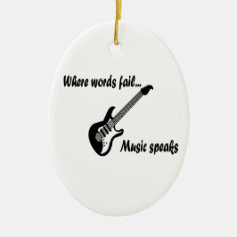 Där Ord Misslyckas, musikhögtalare Julgransprydnad Keramik