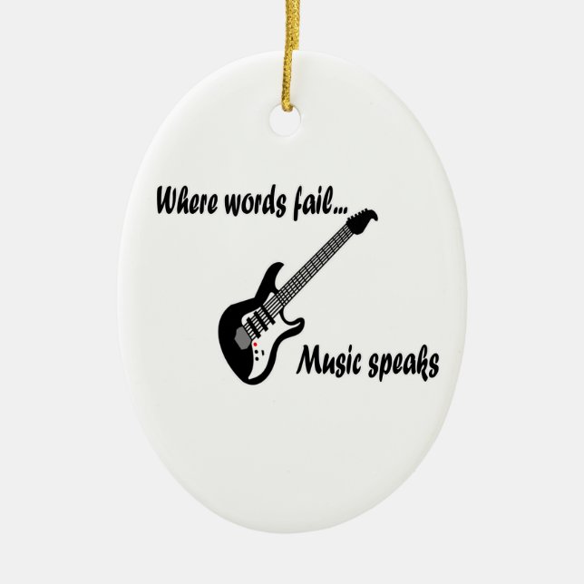 Där Ord Misslyckas, musikhögtalare Julgransprydnad Keramik (Framsidan)