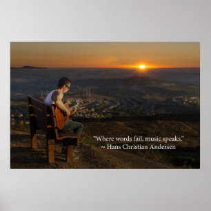 Där ord misslyckas musikhögtalare poster