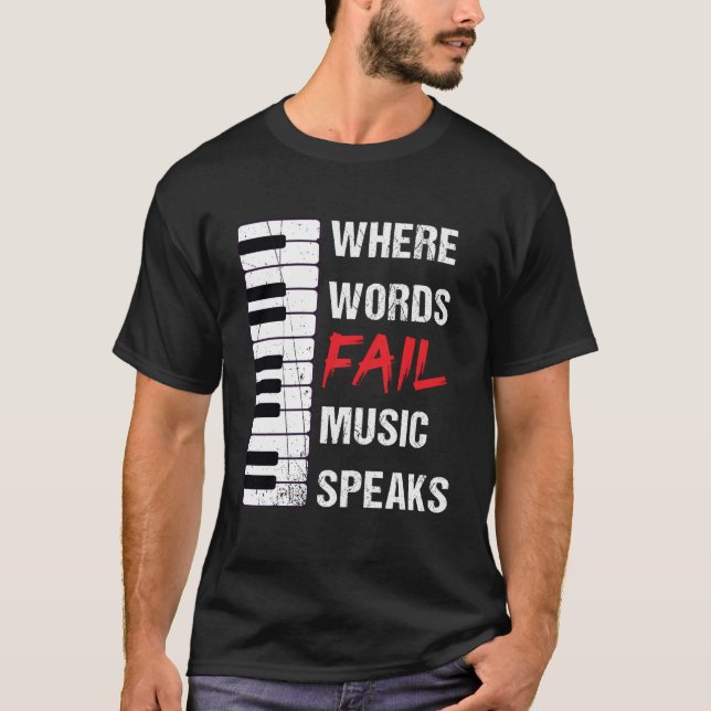Där Ord Misslyckas musikhögtalare världsfreden Kär T Shirt (Framsida)