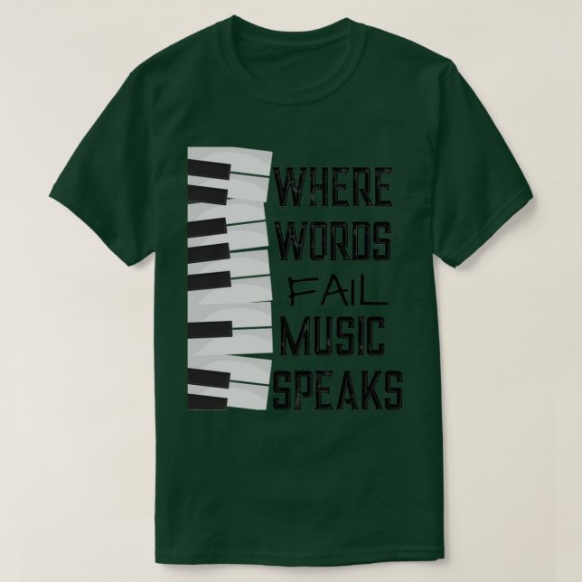 Där Ord Misslyckas Tangentbord Piano Music Theme ( T Shirt (Design framsida)