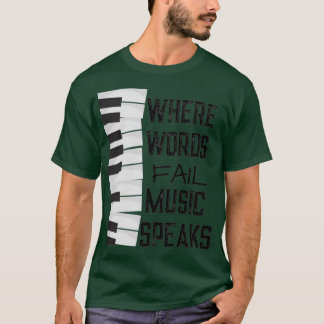 Där Ord Misslyckas Tangentbord Piano Music Theme ( T Shirt