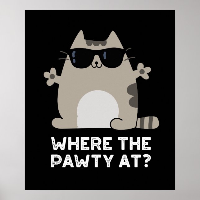 där Party Cat Pun-Mörken BG Poster (Framsidan)