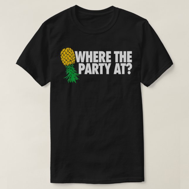 Där Party vid Funny Swinger ligger bredvid Gräs T Shirt (Design framsida)