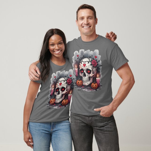 Där romantik möter bus t shirt (Unisex)