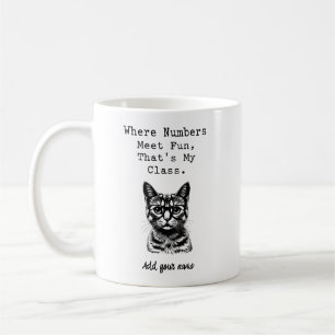 Där siffror möter rolig matematikklassdesign kaffemugg
