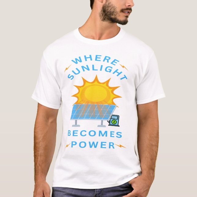 Där solljus blir kraft t shirt (Framsida)