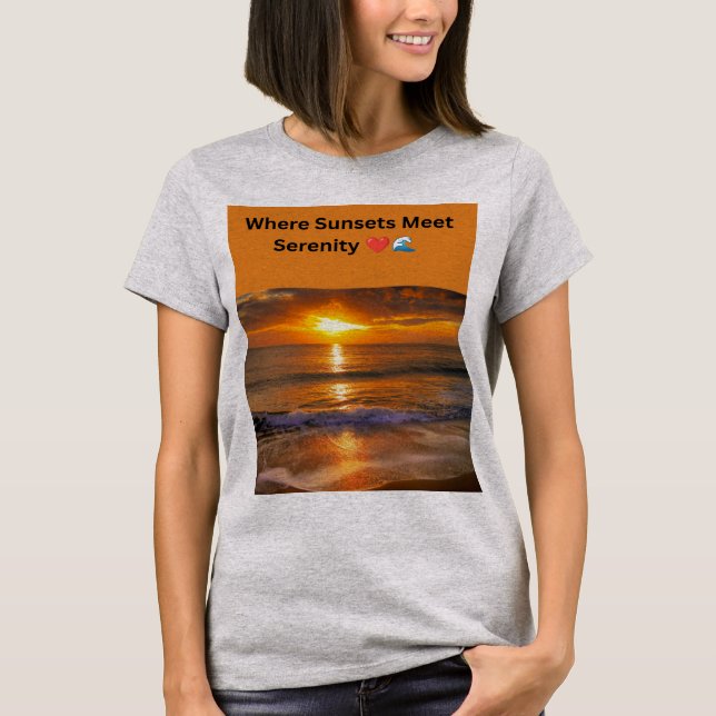 Där solnedgångar möter stillhet t shirt (Framsida)