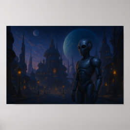 Där Steel möter Stars-Robot i en Alien City Poster