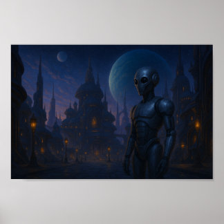 Där Steel möter Stars-Robot i en Alien City Poster