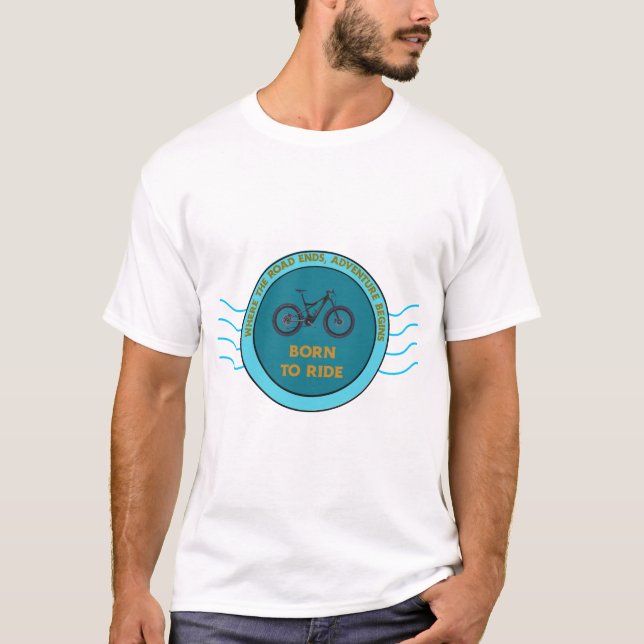 Där vägen slutar börjar äventyr att cykla t shirt (Framsida)