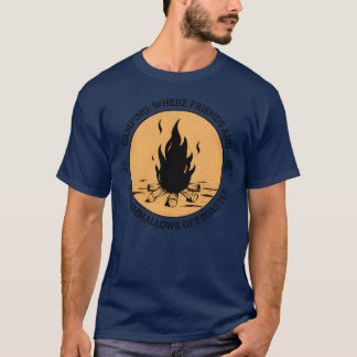 där vänner och marshmallow får rostade vintagar t shirt