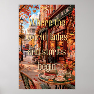 Där världen bleknar London Daunt Books höstkonst Poster