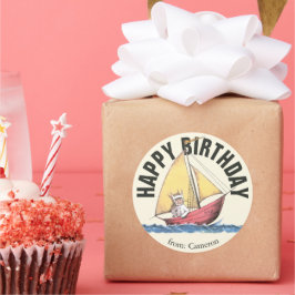 där Vild Sak är | GRATTIS PÅ FÖDELSEDAGEN Runt Klistermärke