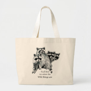 där Vild Sak är inspirationskälla (Raccoon) Jumbo Tygkasse