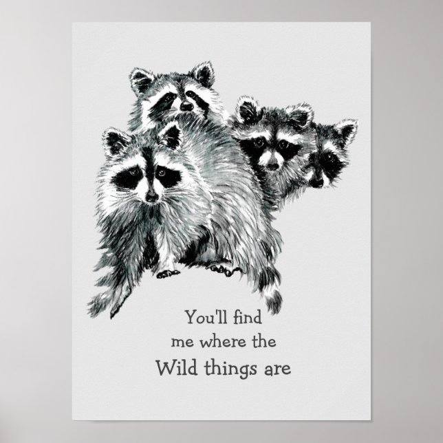 där Vild Sak är inspirationskälla (Raccoon) Poster (Framsidan)