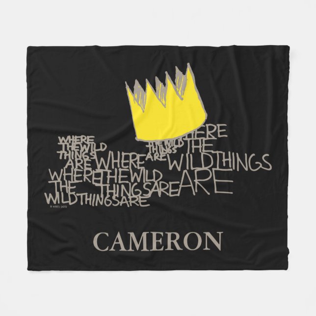 där Vild Sak är | KRONA | Lägg till ditt namn Fleecefilt (Framsidan (Horisontell))