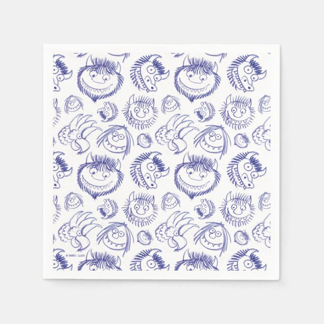 där Vild Sak är Sketch Mönster Pappersservett (Framsidan)