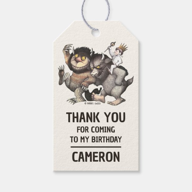 där Vild Sak är tecken Presentetikett (Framsidan)