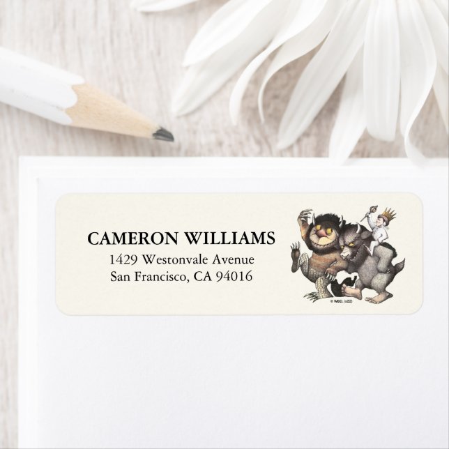 där Vild Sak är tecken Returadress Etikett (Insitu)