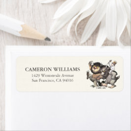 där Vild Sak är tecken Returadress Etikett